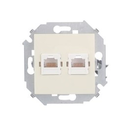 1591552-031 Розетка компьютерная двойная RJ45 кат.5e (AMP), слоновая кость Simon 15