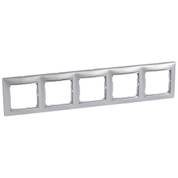 770355 Рамка Valena Алюминий / Серебряный штрих 5-постовая Legrand