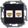 1591552-038 Розетка компьютерная двойная RJ45 кат.5e (AMP), графит Simon 15