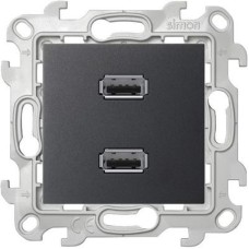 2411090-038 Коннектор 2хUSB, графит Simon 24 2411090-038 Коннектор 2хUSB, графит Simon 24