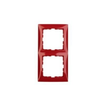 10128962 Рамка S.1 Красный с блеском 2-постовая вертикальная Berker