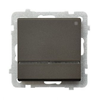 Ospel Sonata Шоколадный металлик Выключатель перекрестный (сх.7) с подсветкой, без рамки LP-4RS/m/40