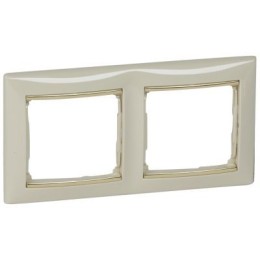 774152 Рамка Valena Слоновая кость / Золото 2-постовая Legrand