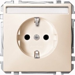 MTN2302-4044 Механизм розетки заземл.контактом со шторками c полем для над.. Merten