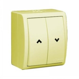 1594332-031 Выключатель двухклавишный кнопочный для управления жалюзи без блок-и, IP54, 10А 250В,винт.заж,сл.кос Simon 15 Aqua