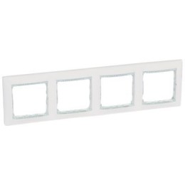 774464 Рамка Valena Белый кристалл 4-постовая Legrand