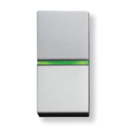 N2102.5 PL Механизм 1-клавишного переключателя с клавишей с контрольной подсветкой, 1-модульный, серия Zenit, цвет серебристый, ABB