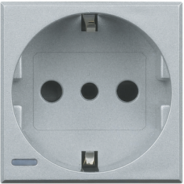 HC4140 Axolute Розетка 2К+З, 10/16 А с центральным и боковыми заземляющими контактами Schuko, с защитными шторками Bticino