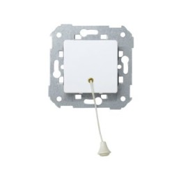 27153-65 Выключатель одноклавишный кнопочный со шнуром, 10А 230В, широкий модуль, Simon 27, белый