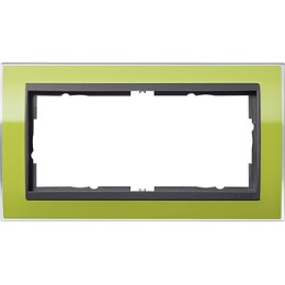 1002748 Рамка без перегородки Event Clear Зеленый / Черный 2-постовая Gira