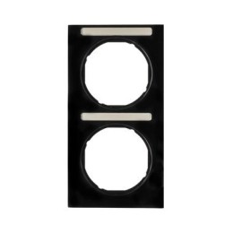 10122225 Рамка с полем для надписей R.3 Черный с блеском 2-постовая вертикальная Berker