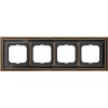 1724-845-500 Рамка Dynasty Латунь античная черное стекло 4-постовая ABB