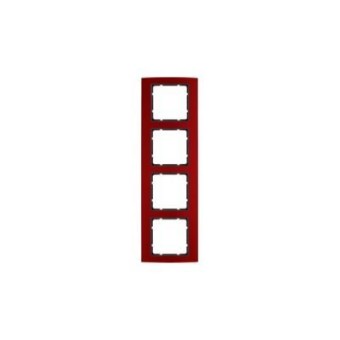 10143012 Рамка B.3 Красный / Антрацит 4-постовая вертикальная Berker