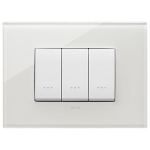 22653.71 Рамка Eikon EXE Белый латте 3-модульная Vimar