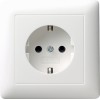 044003 Розетка с заземляющими контактами в комплекте с рамкой белый глянец Белый Gira
