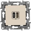 672336 Зарядное устройство с двумя USB-разьемами тип A-тип С 240В/5В 3000мА - Etika - Цвет Слоновая кость Legrand