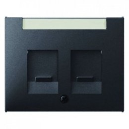 11827006 Центральная панель с заслонками от пыли и полем для надписи цвет: антрацит, матовый K.1 Berker