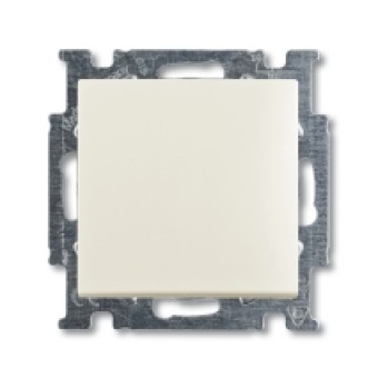 1413-0-1099 (2026 UC-96-507), Механизм 1-клавишной, 1-полюсной кнопки (нормально-открытый контакт), с N-клеммой, с клавишей, серия Basic 55, цвет chalet-white, ABB