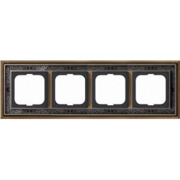 1724-843-500 Рамка Dynasty Латунь античная черная роспись 4-постовая ABB
