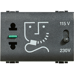 L4177 Розетка для бритв с изолирующим трансформатором, питание 230В 50/60Гц Bticino
