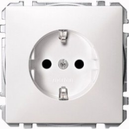 MTN2300-4019 Механизм розетки с заземлением со шторками , белый Merten