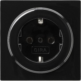 018847 Розетка с заземляющими контактами 16А/250В Черный Gira S-color