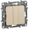 672313 Выключатель трехклавишный - Etika - 10 A - 250 В~ - слоновая кость Legrand