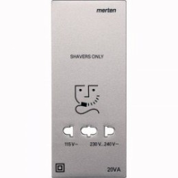 MTN213560 Центр. плата розетки для электробритвы алюминий Merten