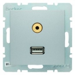 3315391404 BMO USB/3.5mm AUDIO B.x цвет: алюминевый матовый Berker