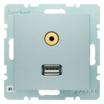 3315391404 BMO USB/3.5mm AUDIO B.x цвет: алюминевый матовый Berker
