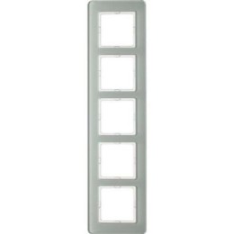 10153022 Рамка B.3 Красный / Полярная белизна 5-постовая вертикальная Berker