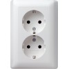 078003 Розетка двойная с заземляющими контактами в комплекте с рамкой белый глянец Белый Gira