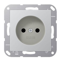 A511NAL А 500 Штеп.розетка 250V~, без заземления, винт.зажим, для круг.штырей, алюм. Jung A серия