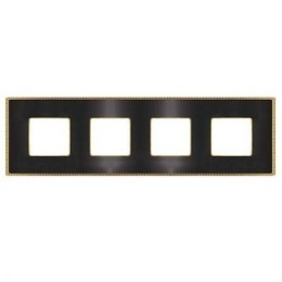 FD01434GROB Рамка Belle Epoque Metal Graphite / Bright gold 4-постовая гор/верт. Fede