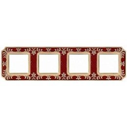 FD01354ROEN Рамка Smalto Italiano Siena Ruby red 4-постовая Fede