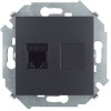 1591551-038 Розетка компьютерная  RJ45 кат.5e (AMP), графит Simon 15