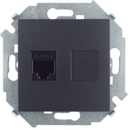 1591551-038 Розетка компьютерная  RJ45 кат.5e (AMP), графит Simon 15