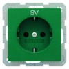 47436003 Штепсельная розетка SCHUKO с оттиском цвет: зеленый, бархат с надписью "SV", Q.1 Berker