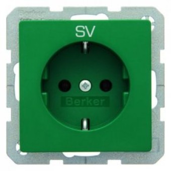 47436003 Штепсельная розетка SCHUKO с оттиском цвет: зеленый, бархат с надписью 