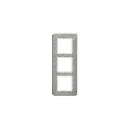 10136083 Рамка Q.7 Нержавеющая сталь 3-постовая вертикальная Berker