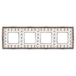 FD01474MACB Рамка Belle Epoque Porcelain Brown LYS / bright chrome 4-постовая гор/верт. Fede