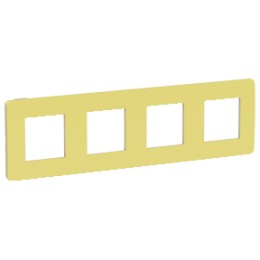 NU280812 Рамка Unica Studio Color Зеленое яблоко / Бежевый 4-постовая Schneider Electric