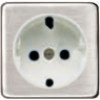 FD04335NS Обрамление розетки 2К+З белый, цвет Nickel Satin FEDE