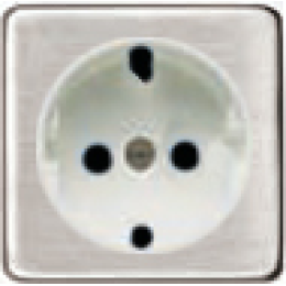 FD04335NS Обрамление розетки 2К+З белый, цвет Nickel Satin FEDE