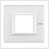 HA4802VBB Рамка Axolute Квадрат Белое стекло 2-модульная Bticino
