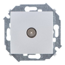 1591475-033 Розетка TV одиночная, винтовой зажим, алюминий Simon 15