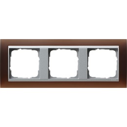 021359 Рамка Event Темно-коричневый / Алюминий 3-постовая Gira