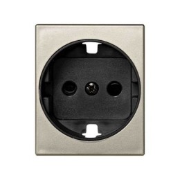 82041-54 Накладка с защитными шторками на розетку с заземлением, широкий модуль, S82C, шампань Simon