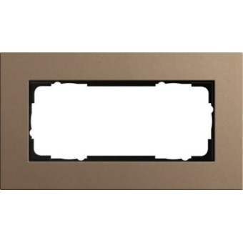 1002221 Рамка без перегородки Esprit Linoleum-Multiplex Светло-коричневый 2-постовая Gira