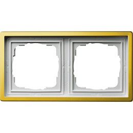 0212113 Рамка F100 Латунь 2-постовая Gira